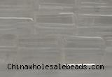 CTB101 15.5 inches 11*15mm faceted tube white crystal beads