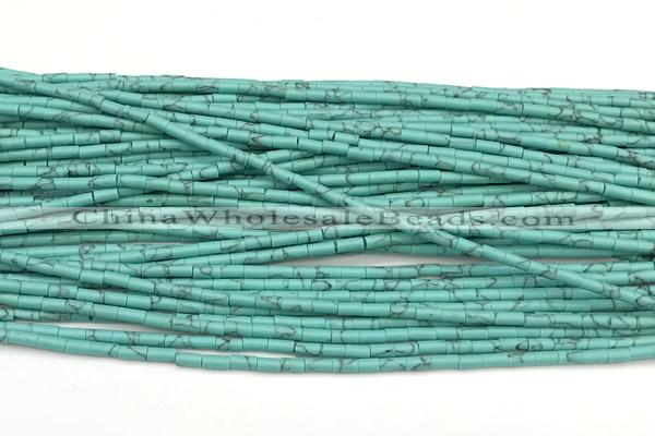 CTB1013 15 inches 2*4mm tube imitation turquoise beads