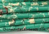 CTB1018 15 inches 2*4mm tube imitation sea sediment jasper beads