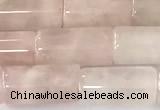 CTB1033 15 inches 8*16mm - 8*18mm tube rose quartz beads