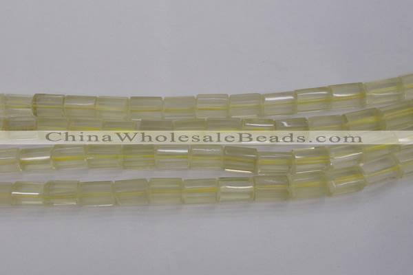 CTB104 15.5 inches 11*15mm faceted tube lemon quartz beads