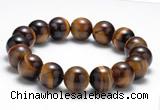 CTB12 8 inches 12mm round yellow tiger eye stretch bracelet