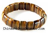 CTB16 10*14mm rectangle yellow tiger eye stretch bracelet