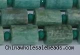 CTB208 15.5 inches 10*15mm faceted tube amazonite beads