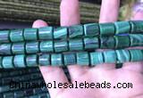 CTB259 15.5 inches 10*10mm - 10*12mm tube natural malachite beads