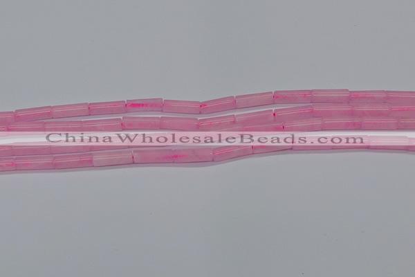 CTB311 15.5 inches 4*13mm tube rose quartz beads wholesale