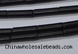 CTB318 15.5 inches 4*13mm tube black stone beads wholesale