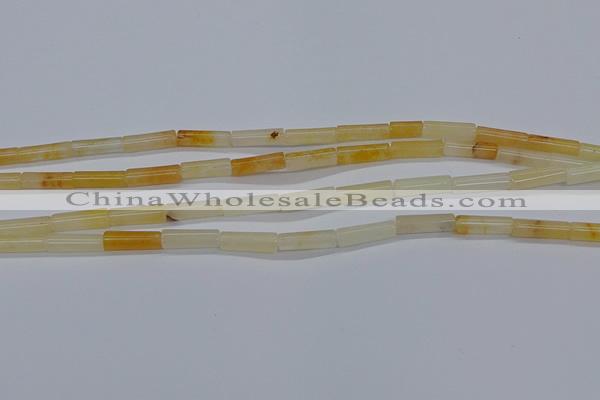 CTB321 15.5 inches 4*13mm tube yellow jade beads wholesale