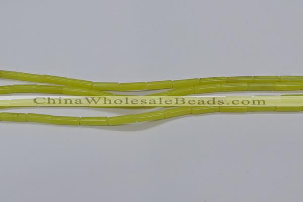 CTB323 15.5 inches 4*13mm tube lemon jade beads wholesale