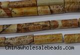 CTB332 15.5 inches 4*13mm tube picture jasper beads wholesale