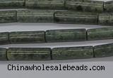 CTB337 15.5 inches 4*13mm tube green lace stone beads wholesale