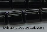 CTB545 15.5 inches 10*13mm triangle black agate beads wholesale