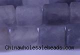 CTB565 15.5 inches 10*13mm triangle matte cloudy quartz beads