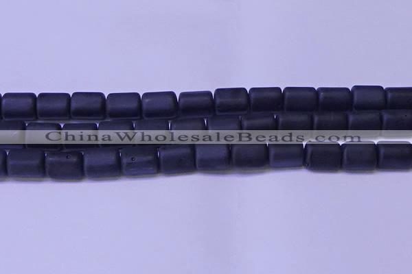 CTB577 15.5 inches 10*13mm triangle matte black agate beads