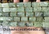 CTB621 11*16mm - 12*18mm faceted tube green rutilated quartz beads