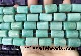 CTB623 15.5 inches 11*16mm - 12*18mm faceted tube amazonite beads