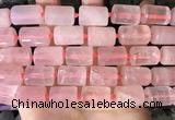 CTB650 15.5 inches 12*16mm faceted tube rose quartz beads