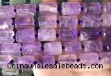 CTB651 15.5 inches 12*16mm faceted tube amethyst beads