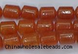 CTB704 15.5 inches 6*8mm tube red aventurine beads wholesale