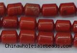 CTB709 15.5 inches 6*8mm tube red jasper beads wholesale