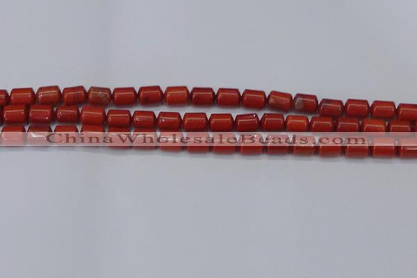 CTB709 15.5 inches 6*8mm tube red jasper beads wholesale