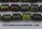 CTB713 15.5 inches 6*8mm tube dragon blood jasper beads wholesale