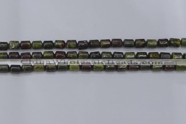 CTB713 15.5 inches 6*8mm tube dragon blood jasper beads wholesale