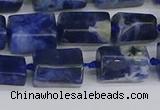 CTB735 15.5 inches 6*10mm - 8*12mm faceted tube sodalite beads