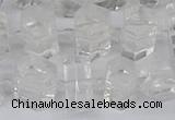 CTB750 15.5 inches 6*10mm - 8*12mm faceted tube white crystal beads