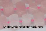 CTB751 15.5 inches 6*10mm - 8*12mm faceted tube rose quartz beads