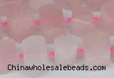 CTB751 15.5 inches 6*10mm - 8*12mm faceted tube rose quartz beads