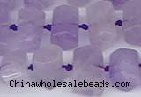 CTB752 15.5 inches 6*10mm - 8*12mm faceted tube lavender amethyst beads