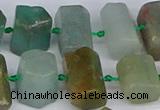 CTB755 6*10mm - 8*12mm faceted tube blue & green kyanite beads