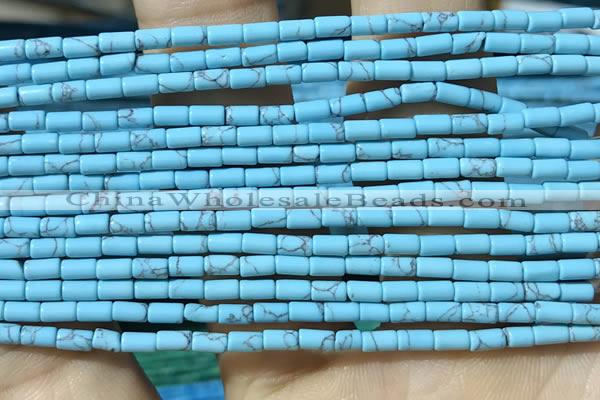 CTB805 15.5 inches 2*4mm tube turquoise beads wholesale