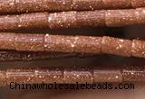 CTB821 15.5 inches 2*4mm tube goldstone beads wholesale