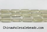 CTB858 13*25mm - 15*28mm faceted flat tube lemon quartz beads