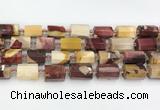 CTB873 13*25mm - 14*19mm faceted tube mookaite beads