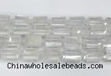 CTB875 13*25mm - 14*19mm faceted tube yellow white crystal beads