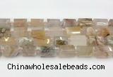 CTB884 13*25mm - 14*19mm faceted tube sakura agate beads