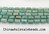 CTB898 15.5 inches 10*14mm faceted tube amazonite gemstone beads