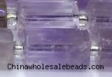 CTB903 15 inches 10*16mm faceted tube amethyst beads