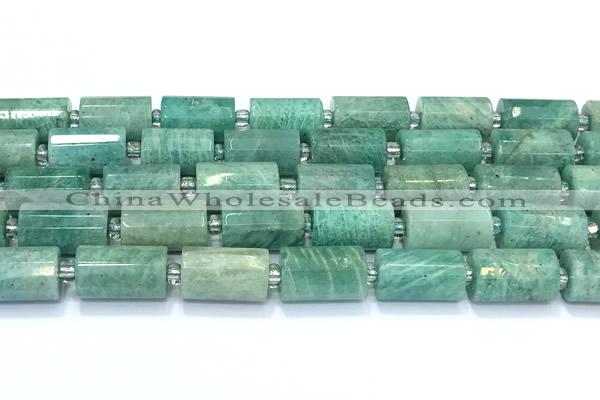 CTB909 15 inches 10*16mm faceted tube amazonite beads