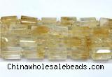 CTB944 15 inches 13*25mm - 14*19mm faceted tube citrine beads