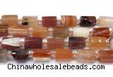 CTB950 15 inches 13*25mm - 14*19mm faceted tube agate beads