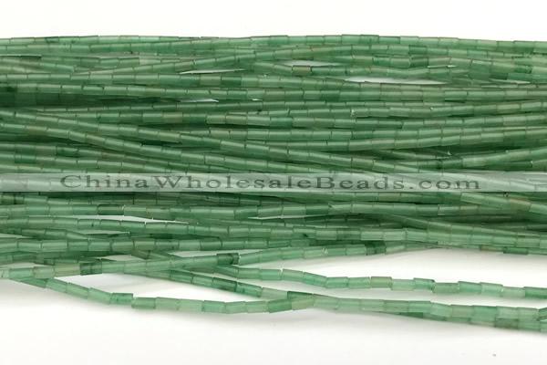 CTB966 15 inches 2*4mm tube green aventurine jade beads