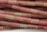 CTB988 15 inches 2*4mm tube pink wooden jasper beads
