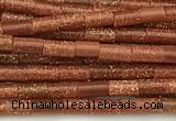 CTB989 15 inches 2*4mm tube goldstone beads