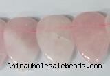 CTD01 Top drilled 22*30mm flat teardrop rose quartz beads
