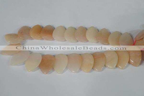 CTD02 Top drilled 22*30mm flat teardrop pink aventurine beads