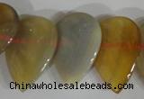 CTD08 Top drilled 22*30mm flat teardrop agate gemstone beads